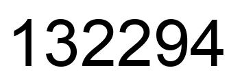 Number 132294 black image