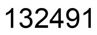 Number 132491 black image