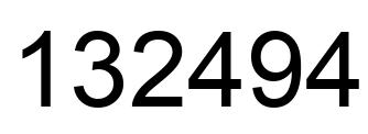 Number 132494 black image