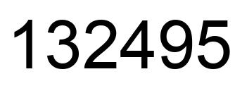 Number 132495 black image