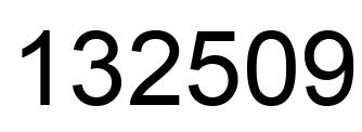 Number 132509 black image