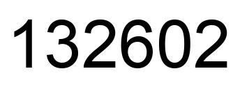 Number 132602 black image