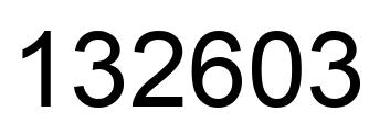 Number 132603 black image