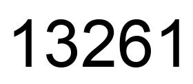 Number 13261 black image