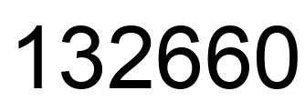 Number 132660 black image