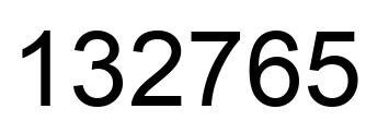 Number 132765 black image