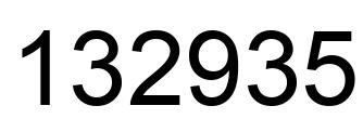 Number 132935 black image
