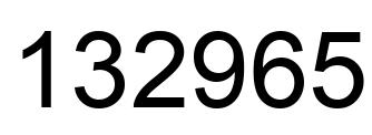 Number 132965 black image