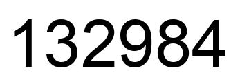 Number 132984 black image