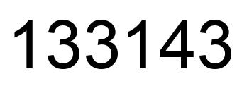 Number 133143 black image
