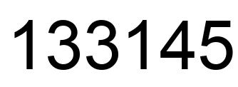 Number 133145 black image