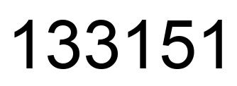 Number 133151 black image
