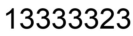 Number 13333323 black image
