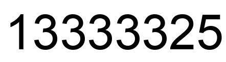 Number 13333325 black image