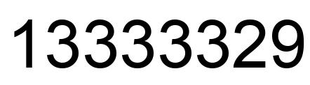 Number 13333329 black image