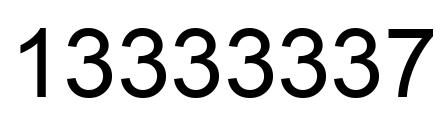 Number 13333337 black image