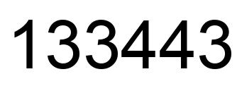 Number 133443 black image