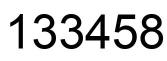 Number 133458 black image