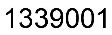 Number 1339001 black image