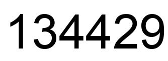 Number 134429 black image