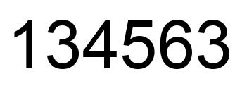 Número 134563 imagen negro