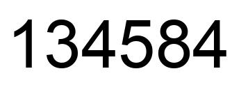 Number 134584 black image