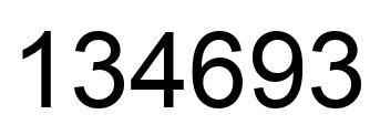 Number 134693 black image