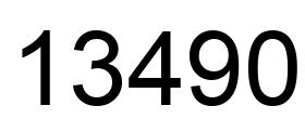 Number 13490 black image