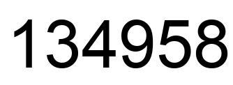 Number 134958 black image