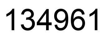 Number 134961 black image