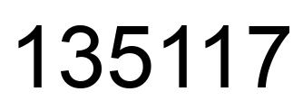 Number 135117 black image