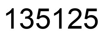 Number 135125 black image