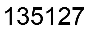 Number 135127 black image