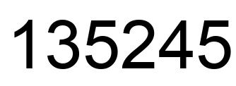 Número 135245 imagen negro