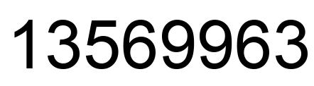 Number 13569963 black image
