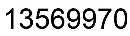 Number 13569970 black image