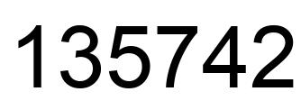 Number 135742 black image