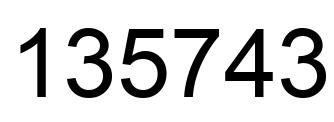 Number 135743 black image