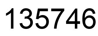 Number 135746 black image