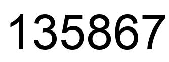 Number 135867 black image