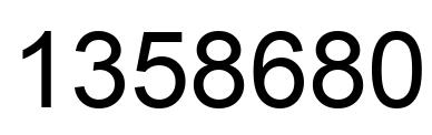 Number 1358680 black image