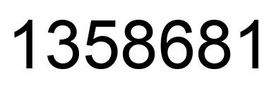 Number 1358681 black image