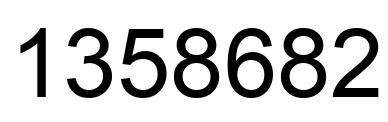 Number 1358682 black image
