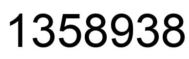 Number 1358938 black image