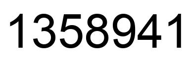 Number 1358941 black image