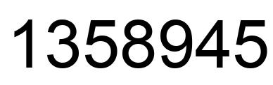 Number 1358945 black image