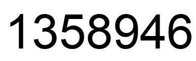 Number 1358946 black image