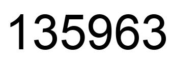 Number 135963 black image