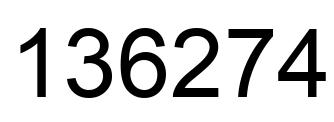 Number 136274 black image