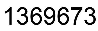 Number 1369673 black image